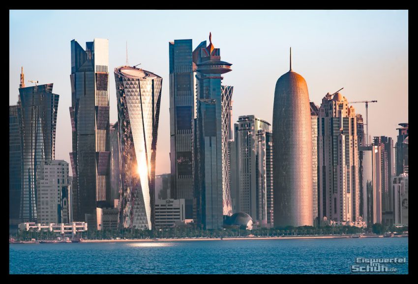 Doha Marathon Skyline Sea
