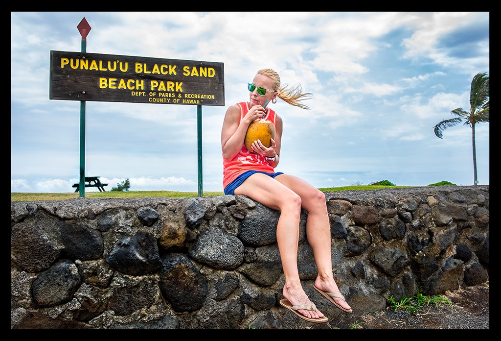 Hawaii - Big Island: Punaluu Black Sand Beach - von Vergänglichkeit, Schildkröten und Kokosnüssen