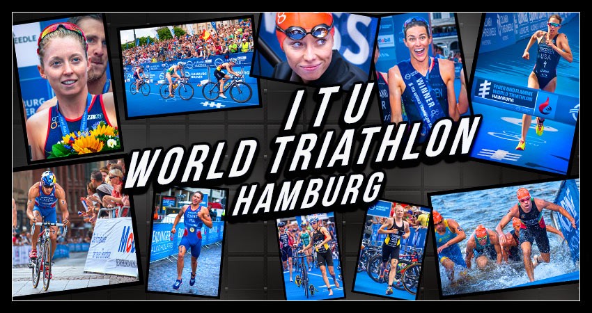 ITU Sportfotografien World Triathlon Hamburg Frodeno Haug Lindemann Jorgensen Stanford Siegerehrung