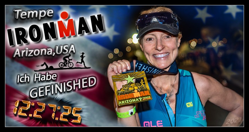 Ironman Arizona Finishline Banner Collage Medaille