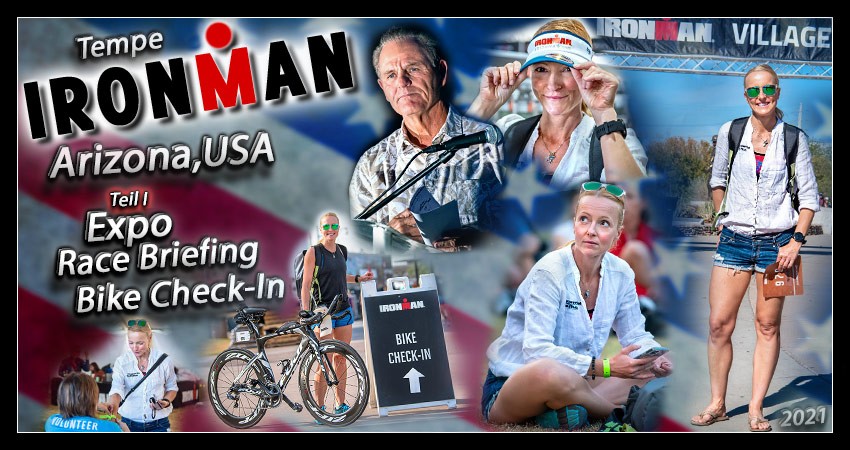 Ironman Arizona Wettkampfbesprechung Banner Collage
