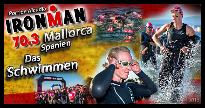 70.3 Ironman Mallorca Schwimmstrecke & Siegerehrung Banner Collage