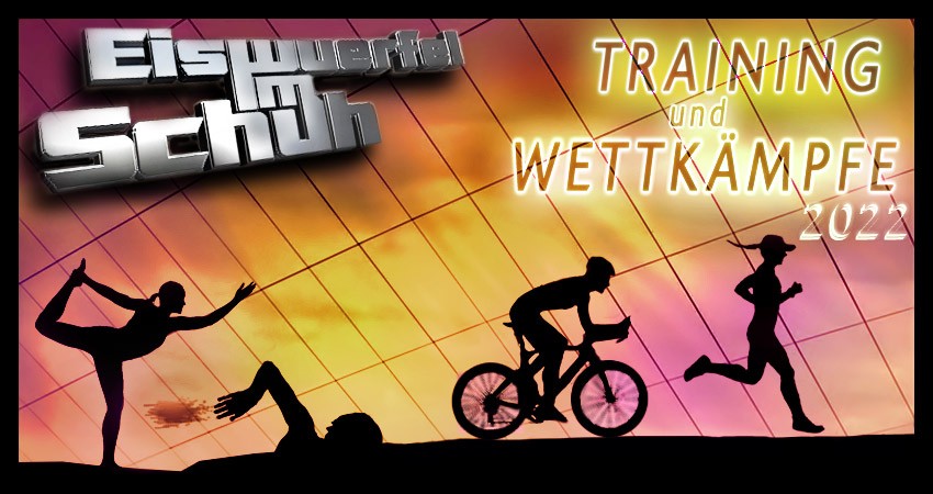 Triathlon Training & Wettkampfplanung 2022 Banner Collage Triathlon Silhouetten