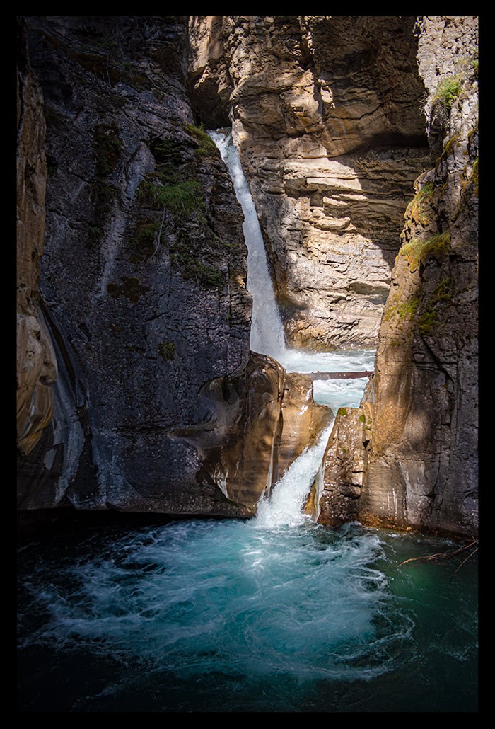 Johnston Canyon, Lower Fall, Banff Nationalpark, Alberta, Kanada.