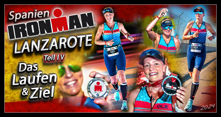 Banner Collage für den Beitrag über die Ironman Lanzarote Laufstrecke, die geprägt ist von den wunderschönen Stränden und einer großartigen Finishline und schließt mit der Finisher Banquet und der Slot-Allocation.