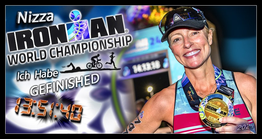 Ironman World Championship Nizza Banner Collage mit Medaille